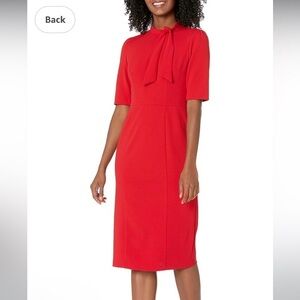 Donna Morgan Tie Neck Stretch Crepe Sheath Dress, NWT, size 10